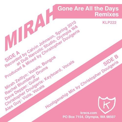 Mirah - Gone Are All The Days [ Vinyl ]