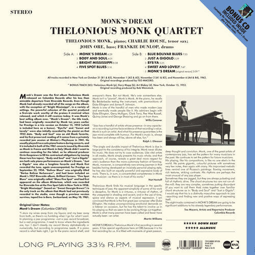 Thelonious Monk - Monk's Dream [Limited 180-Gram Vinyl With Bonus Tracks & Bonus CD] [ Vinyl ]