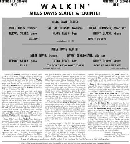 Miles Davis All Stars - Walkin' (original Jazz Classics Series)
